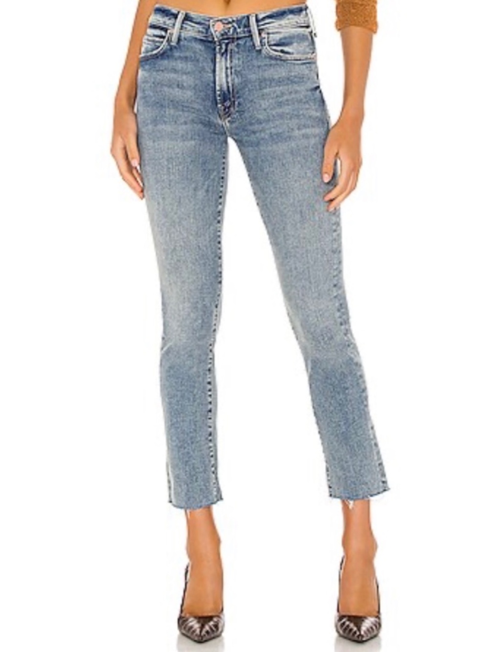 MOTHER - Rascal Ankle Fray Mid-Rise Jeans